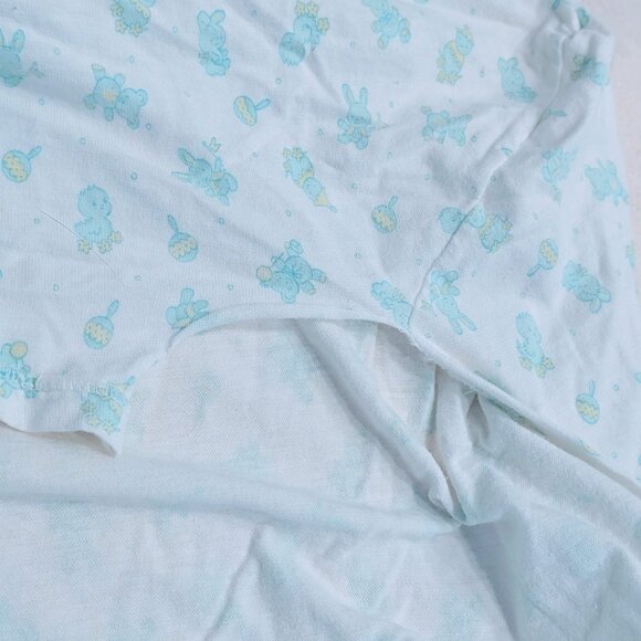 VTG 80s Carters Nursery Crib Sheet Set Fitted & Top Sheet Animals Music Cotton - Picture 6 of 16